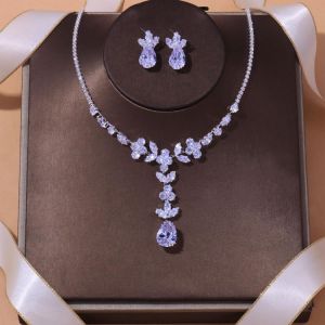 New Arrival Luxury Pear Bridal Jewelry Sets for Women